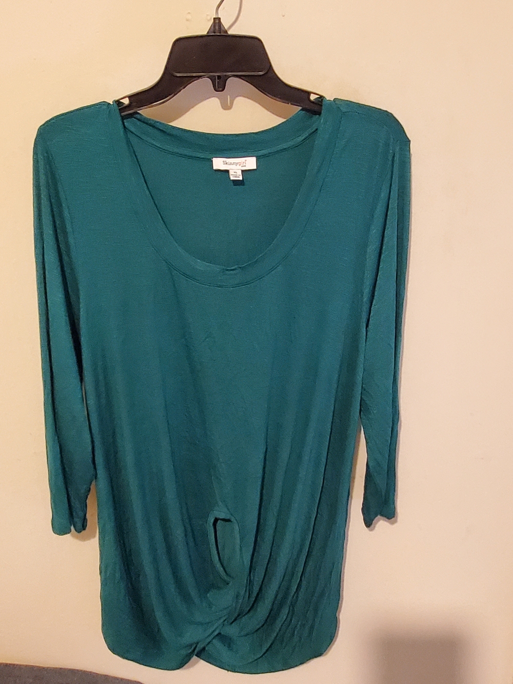 Skies are Blue Teal Twist-Front Women's Top Size Xl
